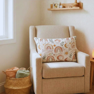 Aardse Boho Regenboog Babykamer Kussen