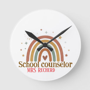 Aardse Boho Regenboog Schoolbegeleider Bord Ronde Klok