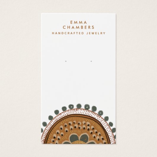 Aardse Boho Rustica Oorbel Sieraden display Kaart (Voorkant)