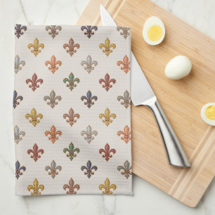 Aardse boslandschappen Fleur-de-lis ontwerp Licht Theedoek