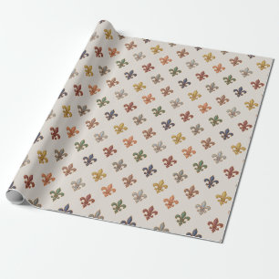 Aardse bossen Fleur-de-lis ontwerp licht Cadeaupapier