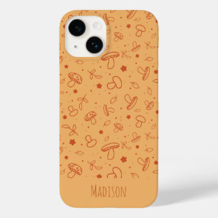 Aardse Bruine Herfst Paddenstoelenpatroon Case-Mate iPhone 14 Hoesje
