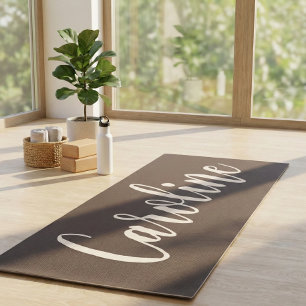 Aardse Bruine Minimalistische Calligrafie Geperson Yogamat