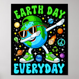 Aardse dag elke dag grappige dabbing aarde jongens poster