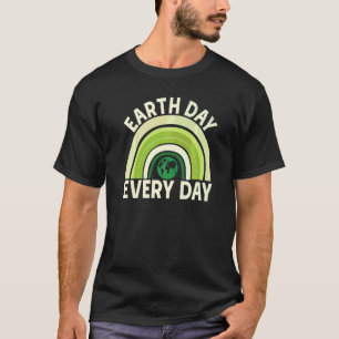 Aardse Dag Elke Dag Regenboog Aardse Dag Milieuvri T-shirt