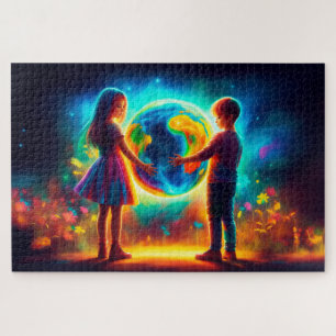 Aardse dag kinderen Wereld milieu natuur Legpuzzel