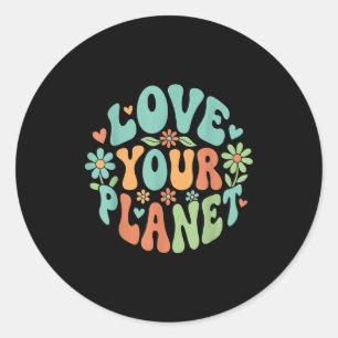 Aardse dag natuur liefde ecologisch vriendelijke m ronde sticker