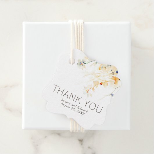 Aardse elegante bloemen dank u bruiloft bedankjes labels (In situ)