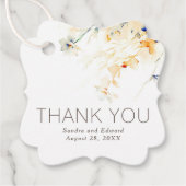 Aardse elegante bloemen dank u bruiloft bedankjes labels (Voorkant)