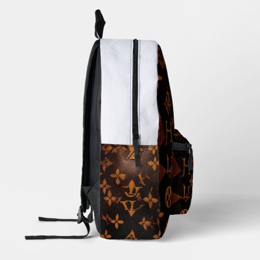 "Aardse elegantie bruin designer Tas" Bedrukte Rugzak (Links)