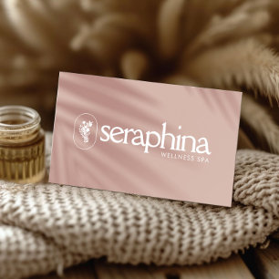 Aardse Elegantie Logo Beauty, Wellness, Spa Pink Visitekaartje