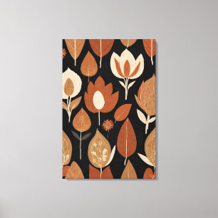 Aardse elegantie: terracotta en beige kunst canvas afdruk