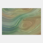 Aardse Emerald Strata | Groene en Gouden Inkt Agaa Inpakpapier Vel (Voorkant 3)