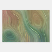 Aardse Emerald Strata | Groene en Gouden Inkt Agaa Inpakpapier Vel (Voorkant)