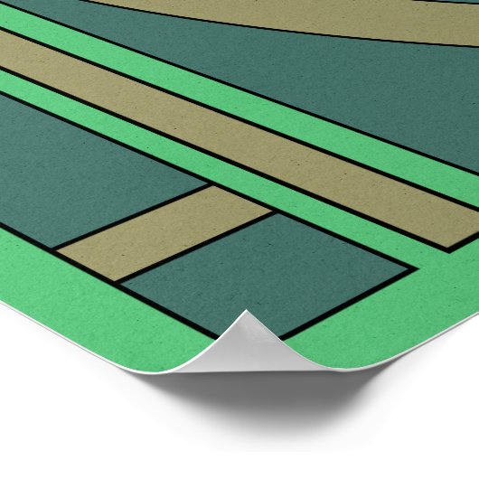 Aardse geometrische Abstract in groen en olijf Poster (Hoek)