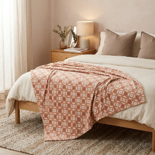 Aardse geometrische abstracte patroonontwerp fleece deken