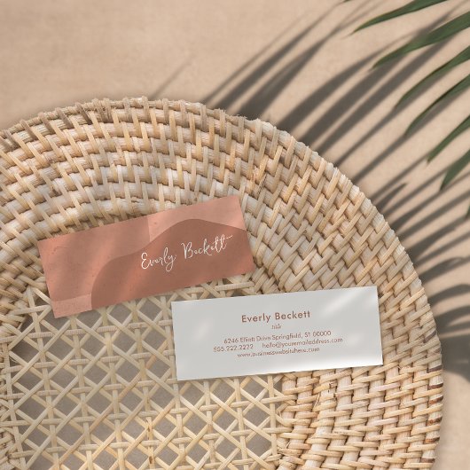 Aardse geweven Abstracte moderne terracotta Mini Visitekaartje
