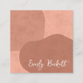 Aardse geweven Abstracte moderne terracotta Vierkante Visitekaartje (Voorkant)