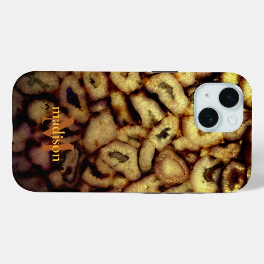 Aardse Groene Kwarts Agaat monogram Case-Mate iPhone Case (Achterkant (horizontaal))