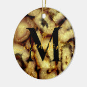 Aardse Groene Kwarts Agaat monogram Keramisch Ornament (Links)