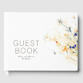 Aardse Herfst bloemen minimalistische bruiloft Gastenboek