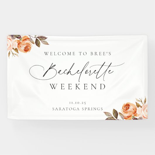 Aardse Herfst Bloemige Bachelorette Welkom Spandoek (Horizontaal)