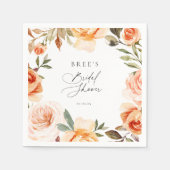 Aardse herfst bloemige bruidsdouche servet (Voorkant)