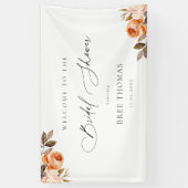 Aardse Herfst Bloemige Bruiloft Welkom Spandoek (Verticaal)