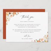 Aardse herfst bloemstuk bedankkaart (Voorkant / Achterkant)