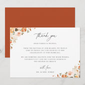 Aardse herfstbloemen bedankkaart (Voorkant / Achterkant)