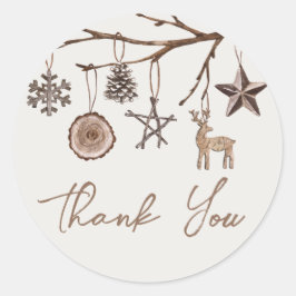 Aardse kerst Dank u Stickers