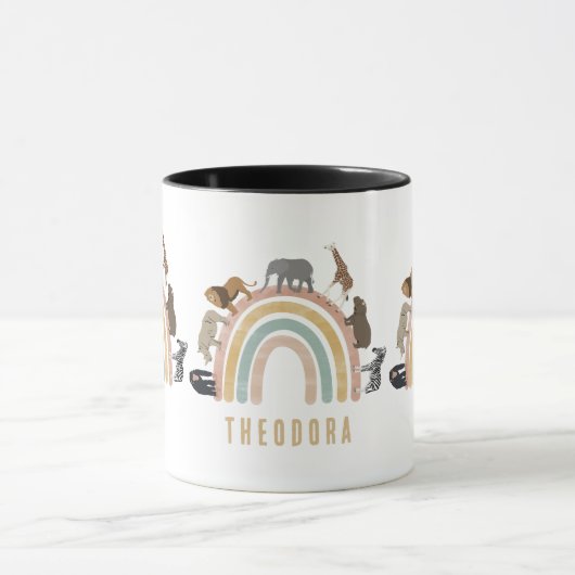 Aardse kleuren Regenboog Oerwoud Dieren Mok (Midden)