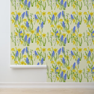 Aardse lente op behang