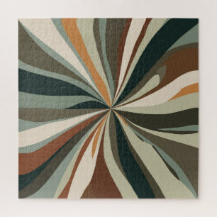 Aardse Mid-Century Harmonie Retro Geometrische L Legpuzzel