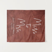 Aardse Miss to Mrs. Aangepaste Boho Bruiloft Wandkleed (Voorkant (horizontaal))