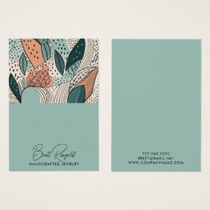 Aardse Moderne Boho Abrikoos Crème Oorbellen Displ Visitekaartje