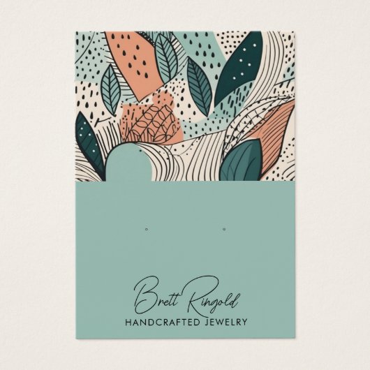 Aardse Moderne Boho Abrikozen Crème Oorbellen Disp Visitekaartje (Voorkant)