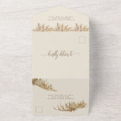 Aardse Pampas Grass Boheemse bruiloft All In One Uitnodiging (Buitenkant)