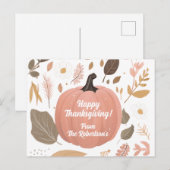 aardse pompoen bladeren Thanksgiving Briefkaart (Voorkant / Achterkant)