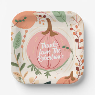 aardse pompoen bladeren Thanksgiving feest Papieren Bordje