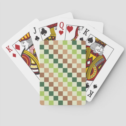 Aardse regenboog diagonaal schaakbord patroon pokerkaarten (Achterkant)