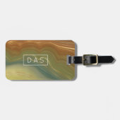 Aardse retro strata | Neutral Agaat Custom Bagagelabel (Voorkant horizontaal)