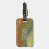 Aardse retro strata | Neutral Agaat Custom Bagagelabel (Voorkant verticaal)