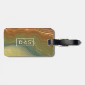 Aardse retro strata | Neutral Agaat Custom Bagagelabel (Achterkant horizontaal)