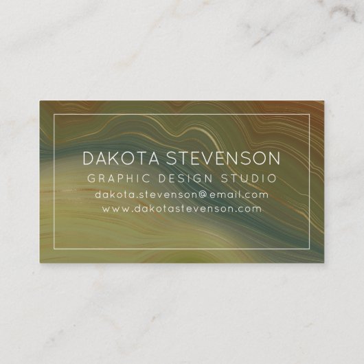 Aardse retro strata | Neutral Agaat Custom Visitekaartje (Achterkant)