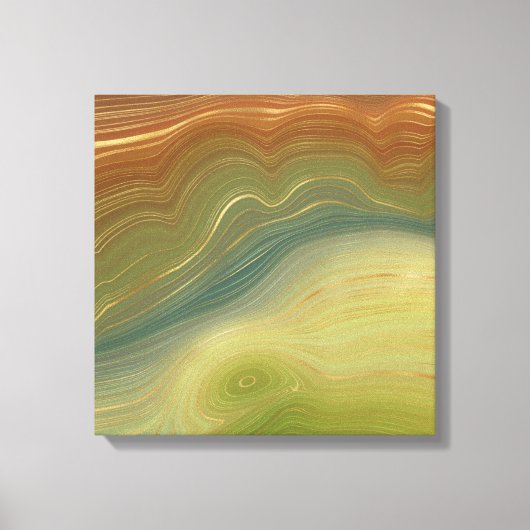 Aardse retro strata | Neutral Toon Agaat Canvas Afdruk (Voorkant)