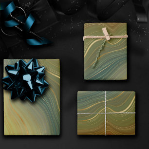 Aardse retro strata Neutral Toon Agaat Inpakpapier Vel