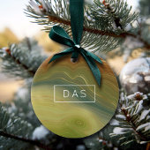 Aardse retro strata | Neutral Toon Agaat Keramisch Ornament