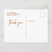 Aardse Roest Huwelijksfoto Bedankkaartje Briefkaart (Achterkant)