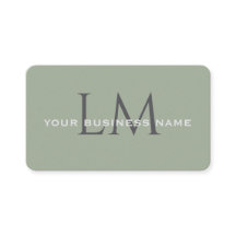 Aardse Saliegroen Organisch Modern Monogram